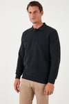 Pamuk Karışımlı Regular Fit Erkek Polo Yaka Kazak 456223 ANTRASİT