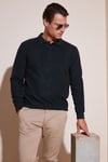 Pamuk Karışımlı Regular Fit Erkek Polo Yaka Kazak 456223 ANTRASİT