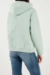 Pamuk Karışımlı Regular Fit Kapüşonlu Kadın Sweat 001U6-0001 FISTIK YEŞİL