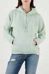 Pamuk Karışımlı Regular Fit Kapüşonlu Kadın Sweat 001U6-0001 FISTIK YEŞİL