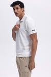 Pamuk Karışımlı Regular Fit Yarım Fermuarlı Erkek Polo Yaka T Shirt EM493-OF BEYAZ