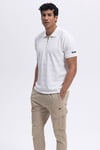 Pamuk Karışımlı Regular Fit Yarım Fermuarlı Erkek Polo Yaka T Shirt EM493-OF BEYAZ