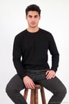 Pamuk Karışımlı Relaxed Fit Bisiklet Yaka Erkek Sweat 5905837 SİYAH