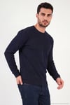 Pamuk Karışımlı Relaxed Fit Bisiklet Yaka Erkek Sweat 5905837 LACİVERT