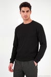 Pamuk Karışımlı Relaxed Fit Bisiklet Yaka Erkek Sweat 5905837 SİYAH