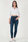 Pamuk Karışımlı Slim Fit Uzun Kollu Crop Kadın Gömlek 6777336 BEYAZ