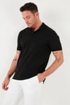 Pamuk Regular Fit Düğmeli 2'li Paket Erkek Polo Yaka T Shirt 5902127S2 SİYAH-SİYAH