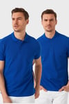Pamuk Regular Fit Düğmeli 2'li Paket Erkek Polo Yaka T Shirt 5902127S2 Saks-Saks