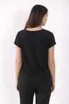 Pamuk ve Modal Karışımlı Omuz Detaylı Kadın T Shirt 26Y0195K1 SİYAH