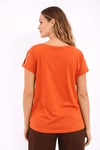 Pamuk ve Modal Karışımlı Omuz Detaylı Kadın T Shirt 26Y0195K1 KORAL
