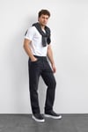 Pamuklu Baggy Fit Normal Bel Düz Paça Jeans Erkek Kot Pantolon B35W35001 102 SİYAH