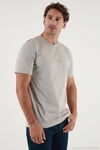 Pamuklu Baskılı Regular Fit Bisiklet Yaka Erkek T Shirt 59020205 KÜL