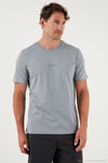 Pamuklu Baskılı Regular Fit Bisiklet Yaka Erkek T Shirt 59020205 AÇIK GRİ