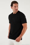 Pamuklu Baskılı Regular Fit Bisiklet Yaka Erkek T Shirt 59020205 SİYAH