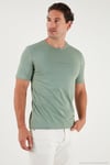 Pamuklu Baskılı Regular Fit Bisiklet Yaka Erkek T Shirt 59020205 ELMA YEŞİLİ