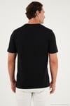 Pamuklu Baskılı Regular Fit Bisiklet Yaka Erkek T Shirt 59020205 SİYAH