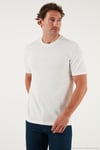 Pamuklu Baskılı Regular Fit Bisiklet Yaka Erkek T Shirt 59020205 EKRU