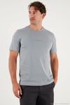 Pamuklu Baskılı Regular Fit Bisiklet Yaka Erkek T Shirt 59020205 AÇIK GRİ