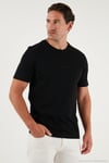 Pamuklu Baskılı Regular Fit Bisiklet Yaka Erkek T Shirt 59020205 SİYAH