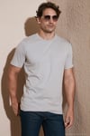 Pamuklu Baskılı Regular Fit Bisiklet Yaka Erkek T Shirt 59020205 KÜL