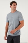 Pamuklu Baskılı Regular Fit Bisiklet Yaka Erkek T Shirt 59020205 AÇIK GRİ