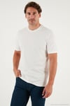 Pamuklu Baskılı Regular Fit Bisiklet Yaka Erkek T Shirt 59020205 EKRU