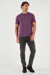 Pamuklu Baskılı Regular Fit Bisiklet Yaka Erkek T Shirt 59020205 MÜRDÜM