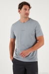 Pamuklu Baskılı Regular Fit Bisiklet Yaka Erkek T Shirt 59020205 AÇIK GRİ