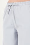 Pamuklu Belden Bağlamalı Yüksek Bel Geniş Paça Cepli Regular Fit Kadın Pantolon 668YP4760 BEBE MAVİ