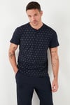 Pamuklu Beli Lastikli Regular Fit Kısa Kollu Erkek Pijama Takımı 6572009 LACİVERT
