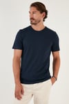 Pamuklu Bisiklet Yaka Basic Erkek T Shirt 59020001 İNDİGO