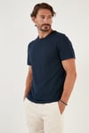 Pamuklu Bisiklet Yaka Basic Erkek T Shirt 59020001 İNDİGO