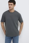 Pamuklu Bisiklet Yaka Basic Erkek T Shirt 0612731-70088 KOYU GRİ