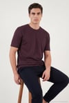 Pamuklu Bisiklet Yaka Basic Erkek T Shirt 59020001 VİŞNE