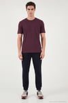 Pamuklu Bisiklet Yaka Basic Erkek T Shirt 59020001 VİŞNE