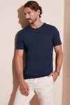 Pamuklu Bisiklet Yaka Basic Erkek T Shirt 59020001 İNDİGO