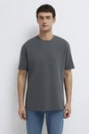 Pamuklu Bisiklet Yaka Basic Erkek T Shirt 0612731-70088 KOYU GRİ