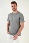 Pamuklu Bisiklet Yaka Basic Erkek T Shirt 59020001 AÇIK HAKİ