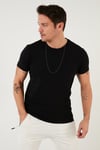 Pamuklu Bisiklet Yaka Basic Erkek T Shirt 59020001 SİYAH