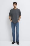 Pamuklu Bisiklet Yaka Basic Erkek T Shirt 0612731-70088 KOYU GRİ