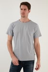 Pamuklu Bisiklet Yaka Basic Erkek T Shirt 59020001 AÇIK GRİ