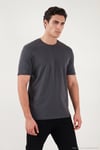 Pamuklu Bisiklet Yaka Basic Erkek T Shirt 59020001 ANTRASİT