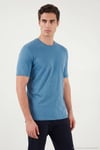 Pamuklu Bisiklet Yaka Basic Erkek T Shirt 59020001 MAVİ