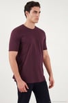 Pamuklu Bisiklet Yaka Basic Erkek T Shirt 59020001 VİŞNE