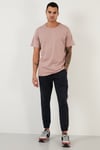 Pamuklu Bisiklet Yaka Basic Erkek T Shirt 59020001 PUDRA