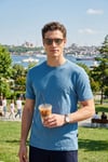 Pamuklu Bisiklet Yaka Basic Erkek T Shirt 59020001 MAVİ