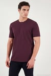 Pamuklu Bisiklet Yaka Basic Erkek T Shirt 59020001 VİŞNE