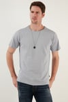Pamuklu Bisiklet Yaka Basic Erkek T Shirt 59020001 AÇIK GRİ