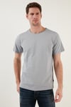 Pamuklu Bisiklet Yaka Basic Erkek T Shirt 59020001 AÇIK GRİ