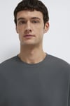 Pamuklu Bisiklet Yaka Basic Erkek T Shirt 0612731-70088 KOYU GRİ